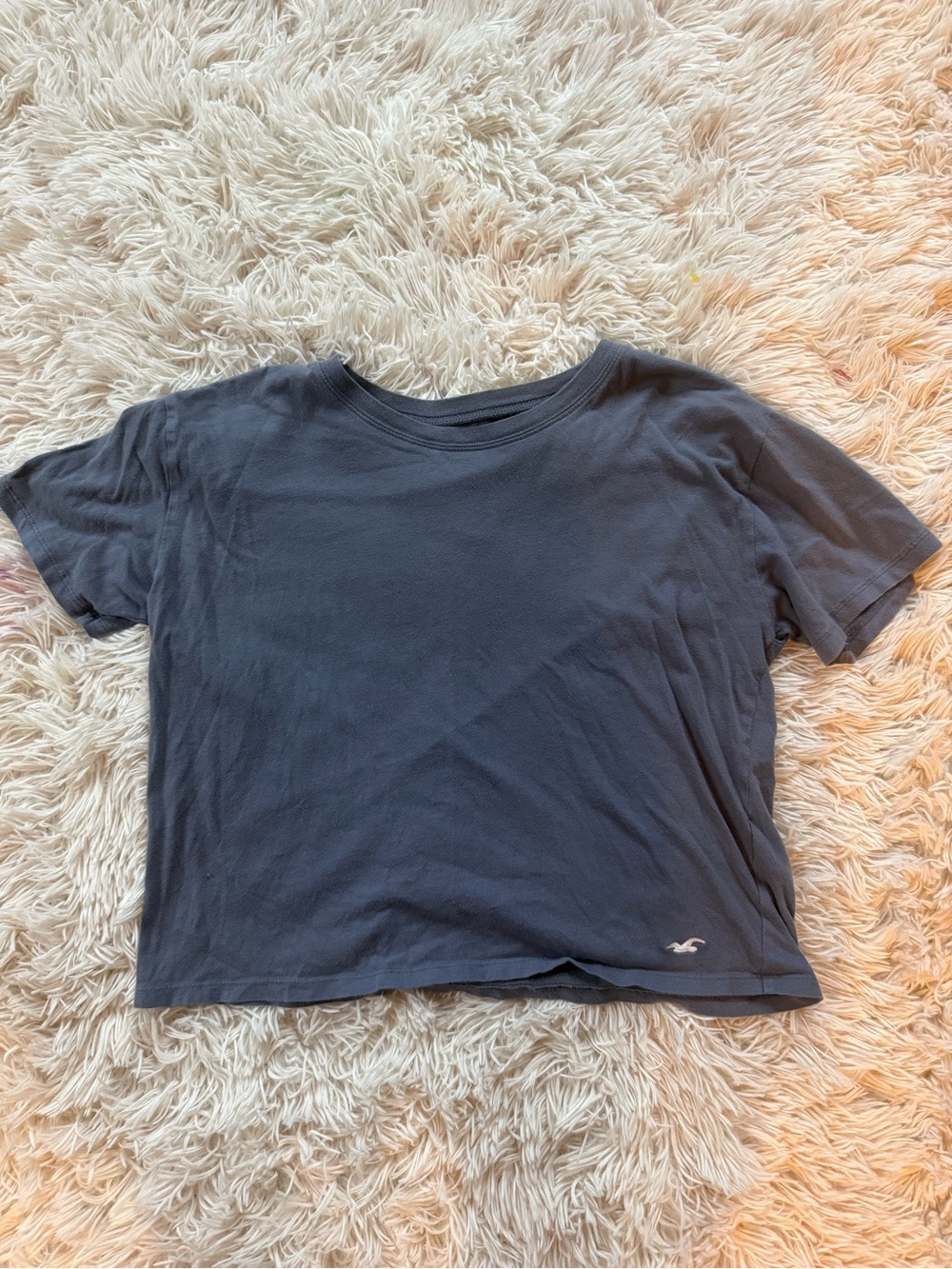 Hollister Y2K Women's Dark Blue Short Sleeve Cropped Tee